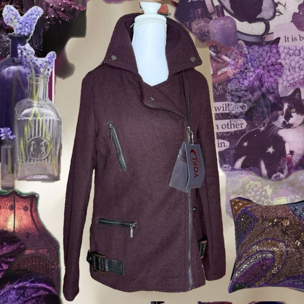 Yoki Deep Burgundy Utility Jacket